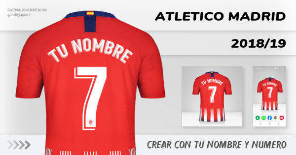 crear Atletico Madrid jersey 2018/19 con tu nombre y numero tipografia letras numeros font ttf nameset avatar wallpaper personalizado