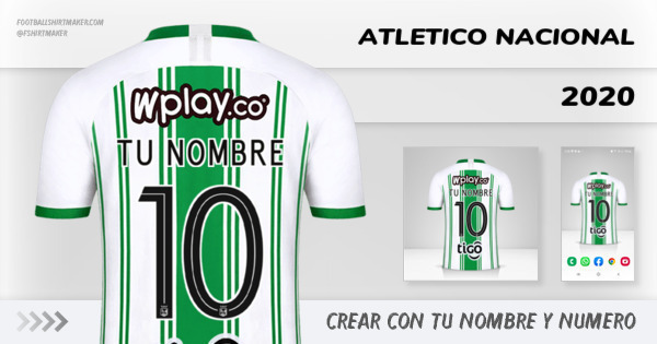crear Atletico Nacional jersey 2020 con tu nombre y numero tipografia letras numeros font ttf nameset avatar wallpaper personalizado