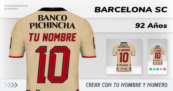 camiseta Barcelona SC 92 Años