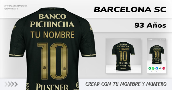 crear Barcelona SC camiseta 93 Años con tu nombre y numero tipografia letras numeros font ttf nameset avatar wallpaper personalizada