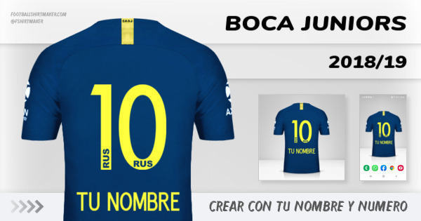 oficina postal desierto Imitación Crear camiseta Boca Juniors 2018/19 con tu Nombre y Número