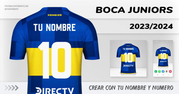 crear Boca Juniors jersey 2023/2024 con tu nombre y numero tipografia letras numeros font ttf nameset avatar wallpaper personalizado