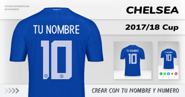 crear Chelsea jersey 2017/18 Cup con tu nombre y numero tipografia letras numeros font ttf nameset avatar wallpaper personalizado