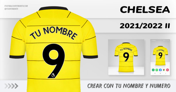 crear Chelsea jersey 2021/2022 II con tu nombre y numero tipografia letras numeros font ttf nameset avatar wallpaper personalizado
