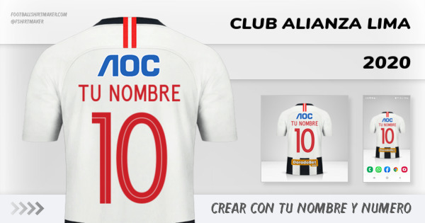 crear Club Alianza Lima camiseta 2020 con tu nombre y numero tipografia letras numeros font ttf nameset avatar wallpaper personalizada