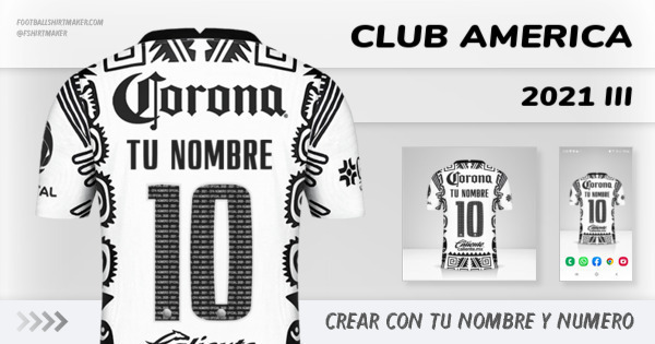 Crear camiseta Club America 2021 III con tu Nombre y Número