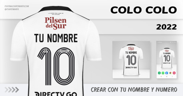 Crear jersey Colo Colo 2022 con tu Nombre y Número