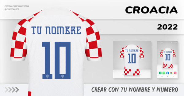 crear Croacia camiseta 2022 con tu nombre y numero tipografia letras numeros font ttf nameset avatar wallpaper personalizada