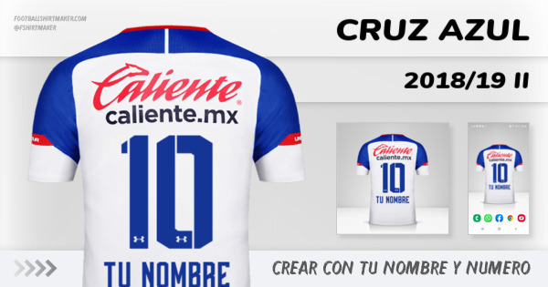crear Cruz Azul camiseta 2018/19 II con tu nombre y numero tipografia letras numeros font ttf nameset avatar wallpaper personalizada