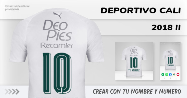 crear Deportivo Cali camiseta 2018 II con tu nombre y numero tipografia letras numeros font ttf nameset avatar wallpaper personalizada