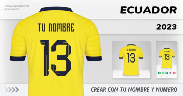 crear Ecuador jersey 2023 con tu nombre y numero tipografia letras numeros font ttf nameset avatar wallpaper personalizado