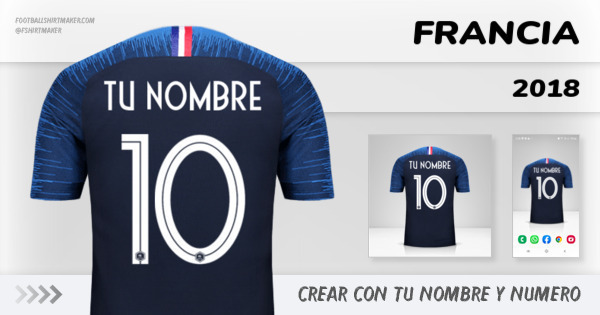 crear Francia camiseta 2018 con tu nombre y numero tipografia letras numeros font ttf nameset avatar wallpaper personalizada