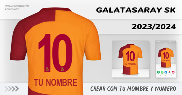 crear Galatasaray SK camiseta 2023/2024 con tu nombre y numero tipografia letras numeros font ttf nameset avatar wallpaper personalizada