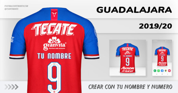 Crear camiseta Guadalajara 2019/20 con tu Nombre y Número