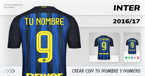 Monastery Preach Wafer Crear camiseta Inter 2016/17 con tu Nombre y Número