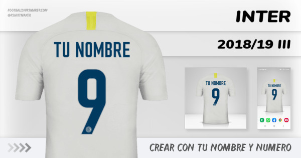 crear Inter camiseta 2018/19 III con tu nombre y numero tipografia letras numeros font ttf nameset avatar wallpaper personalizada