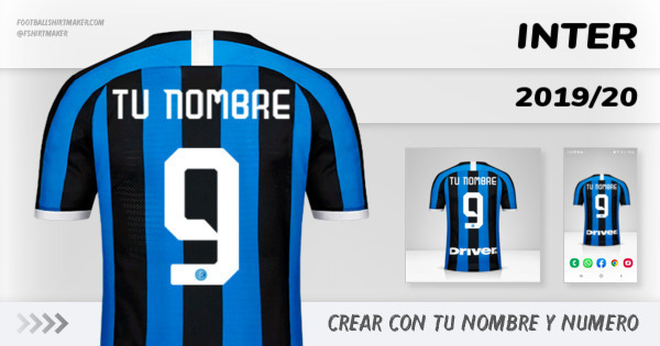 camiseta Inter 2019/20 con Nombre y Número