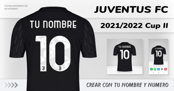 crear Juventus FC camiseta 2021/2022 Cup II con tu nombre y numero tipografia letras numeros font ttf nameset avatar wallpaper personalizada