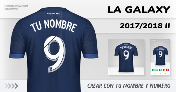 crear LA Galaxy jersey 2017/2018 II con tu nombre y numero tipografia letras numeros font ttf nameset avatar wallpaper personalizado