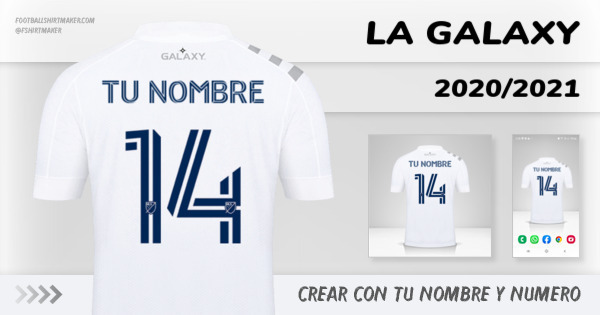 crear LA Galaxy jersey 2020/2021 con tu nombre y numero tipografia letras numeros font ttf nameset avatar wallpaper personalizado