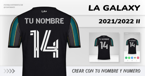 crear LA Galaxy jersey 2021/2022 II con tu nombre y numero tipografia letras numeros font ttf nameset avatar wallpaper personalizado