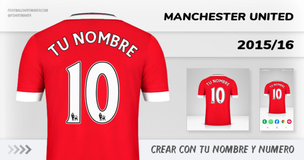 crear Manchester United camiseta 2015/16 con tu nombre y numero tipografia letras numeros font ttf nameset avatar wallpaper personalizada
