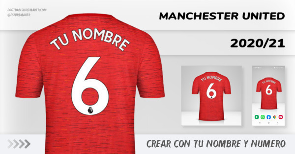 crear Manchester United camiseta 2020/21 con tu nombre y numero tipografia letras numeros font ttf nameset avatar wallpaper personalizada