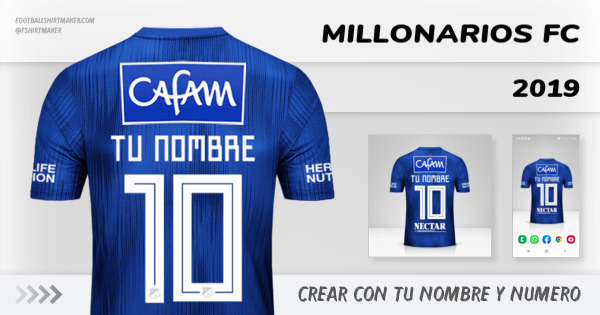 Temporizador Sentimiento de culpa Converger Crear camiseta Millonarios FC 2019 con tu Nombre y Número