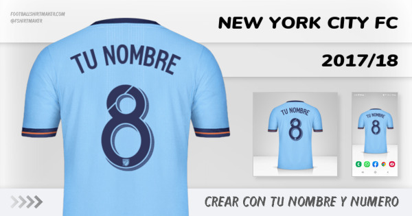 crear New York City FC jersey 2017/18 con tu nombre y numero tipografia letras numeros font ttf nameset avatar wallpaper personalizado