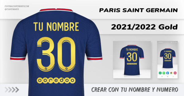 jersey Paris Saint Germain 2021/2022 Gold