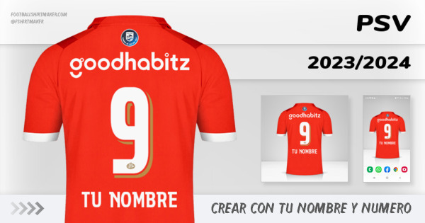 crear PSV camiseta 2023/2024 con tu nombre y numero tipografia letras numeros font ttf nameset avatar wallpaper personalizada