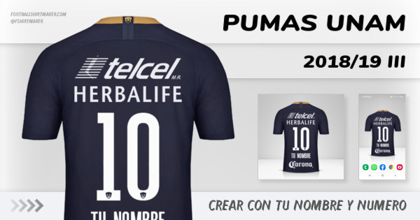 camiseta Pumas UNAM 2018/19 III