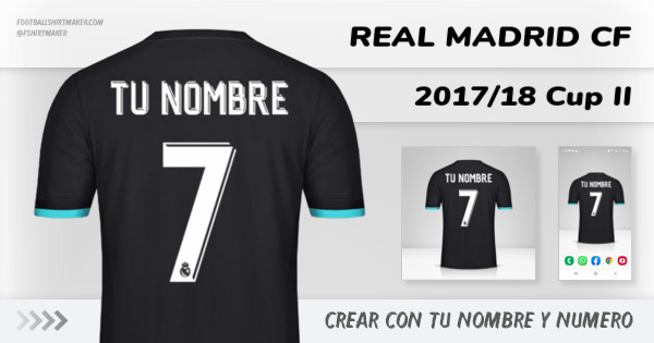 crear Real Madrid CF camiseta 2017/18 Cup II con tu nombre y numero tipografia letras numeros font ttf nameset avatar wallpaper personalizada