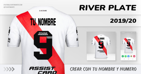 camiseta River Plate 2019/20 con tu Nombre y Número