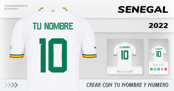 crear Senegal jersey 2022 con tu nombre y numero tipografia letras numeros font ttf nameset avatar wallpaper personalizado