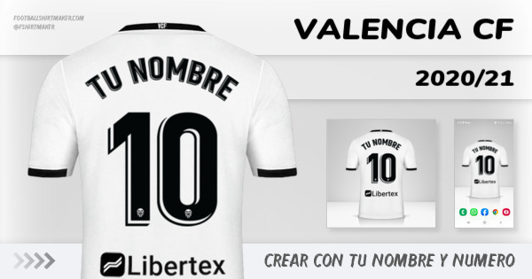 crear Valencia CF jersey 2020/21 con tu nombre y numero tipografia letras numeros font ttf nameset avatar wallpaper personalizado