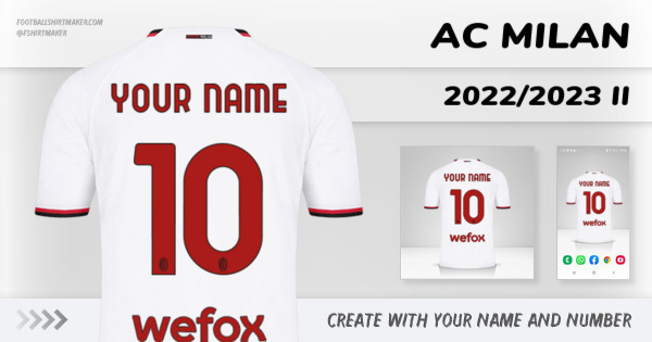 Create custom AC Milan jersey 2022/2023 II with your name