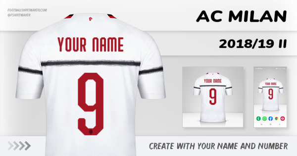 create AC Milan shirt 2018/19 II with your name and number letters numbers font ttf nameset avatar wallpaper custom personalized