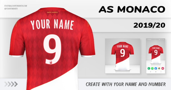 create As Monaco jersey 2019/20 with your name and number letters numbers font ttf nameset avatar wallpaper custom personalized