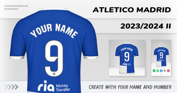 Create custom Atletico Madrid jersey 2023/2024 II with your name and number