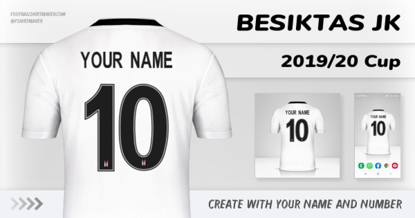 create Besiktas JK jersey 2019/20 Cup with your name and number letters numbers font ttf nameset avatar wallpaper custom personalized