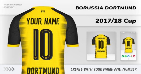 create Borussia Dortmund jersey 2017/18 Cup with your name and number letters numbers font ttf nameset avatar wallpaper custom personalized
