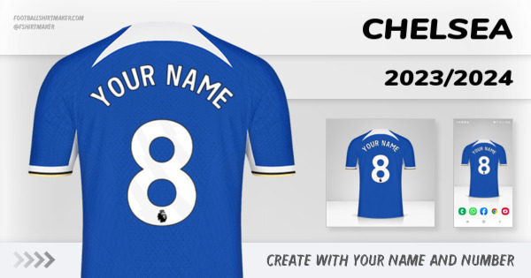 create Chelsea jersey 2023/2024 with your name and number letters numbers font ttf nameset avatar wallpaper custom personalized