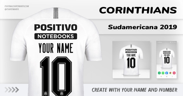 create Corinthians jersey Sudamericana 2019 with your name and number letters numbers font ttf nameset avatar wallpaper custom personalized