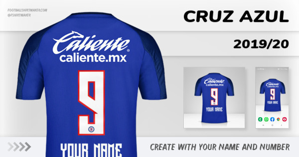 create Cruz Azul shirt 2019/20 with your name and number letters numbers font ttf nameset avatar wallpaper custom personalized