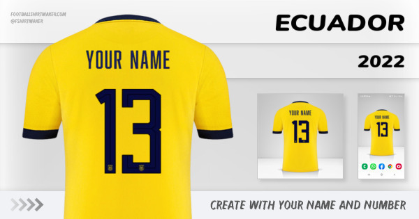 create Ecuador jersey 2022 with your name and number letters numbers font ttf nameset avatar wallpaper custom personalized
