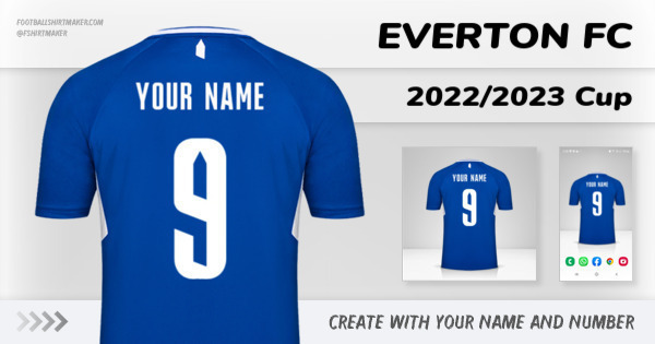 create Everton FC jersey 2022/2023 Cup with your name and number letters numbers font ttf nameset avatar wallpaper custom personalized