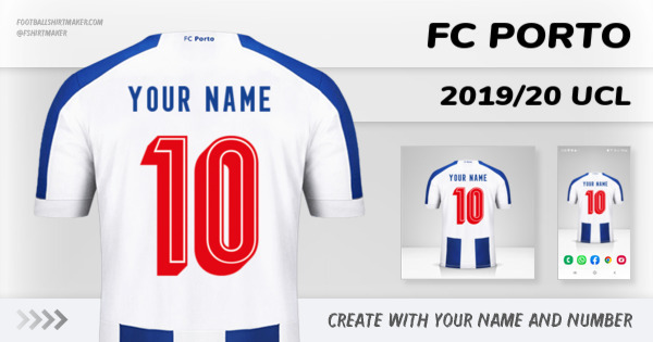 create FC Porto shirt 2019/20 UCL with your name and number letters numbers font ttf nameset avatar wallpaper custom personalized