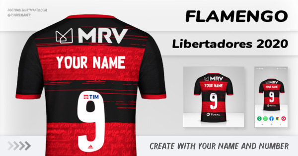 create Flamengo shirt Libertadores 2020 with your name and number letters numbers font ttf nameset avatar wallpaper custom personalized