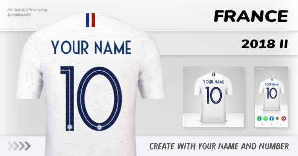 create France shirt 2018 II with your name and number letters numbers font ttf nameset avatar wallpaper custom personalized